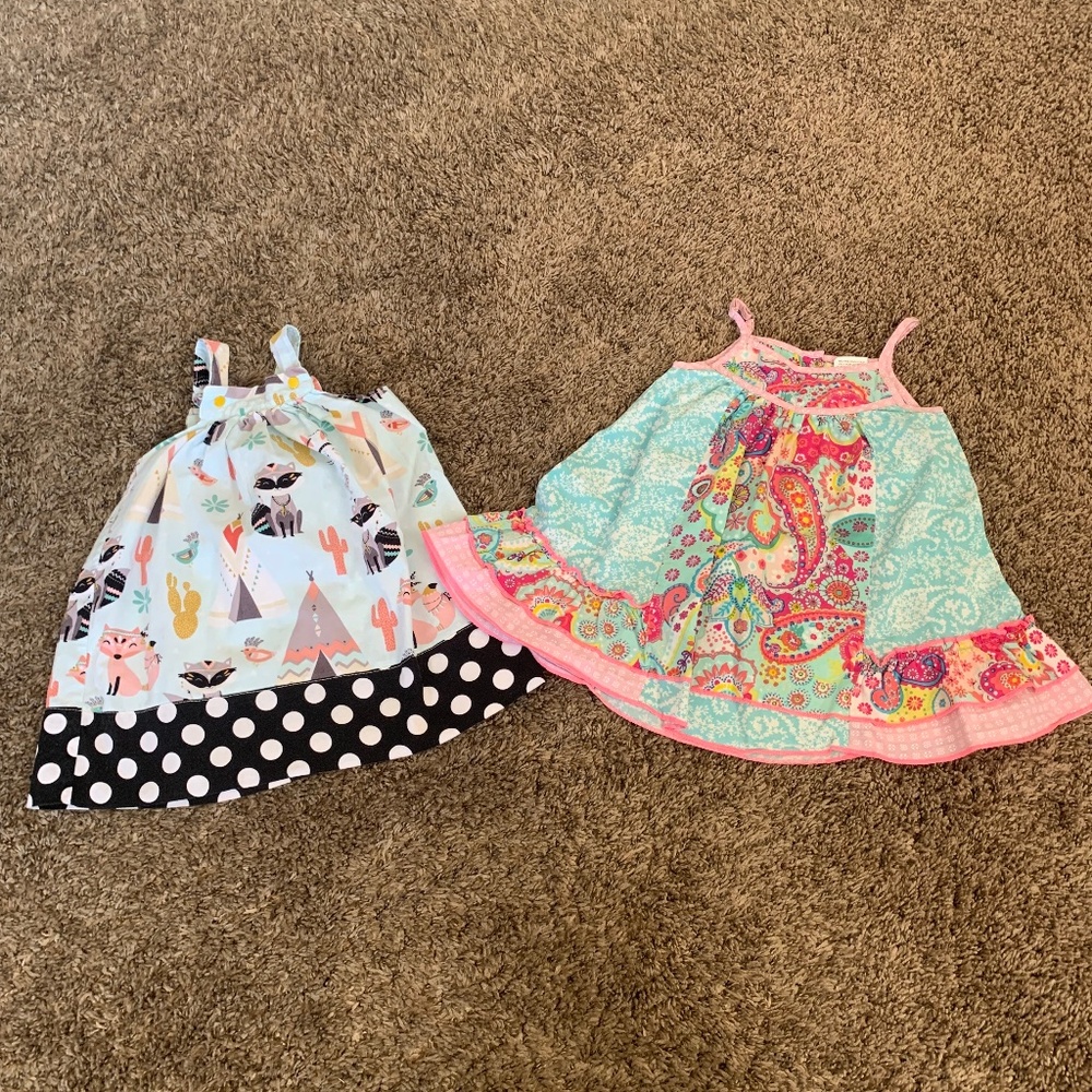 Baby Girl Sundress Dress Lot 2T Sweet Magnolia & Nikkiloo Designs Boho Southwest